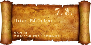 Thier Márton névjegykártya