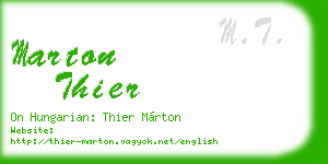 marton thier business card